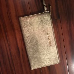 Michael Kors pebbled leather Bedford zip clutch